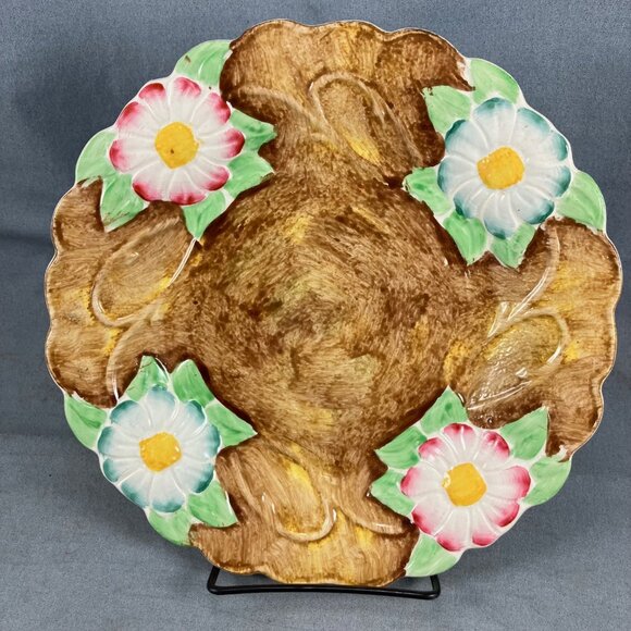 Vintage Raised Florals Hand painted James Kent 8.5" Plate Longton England #2184 - Picture 4 of 4